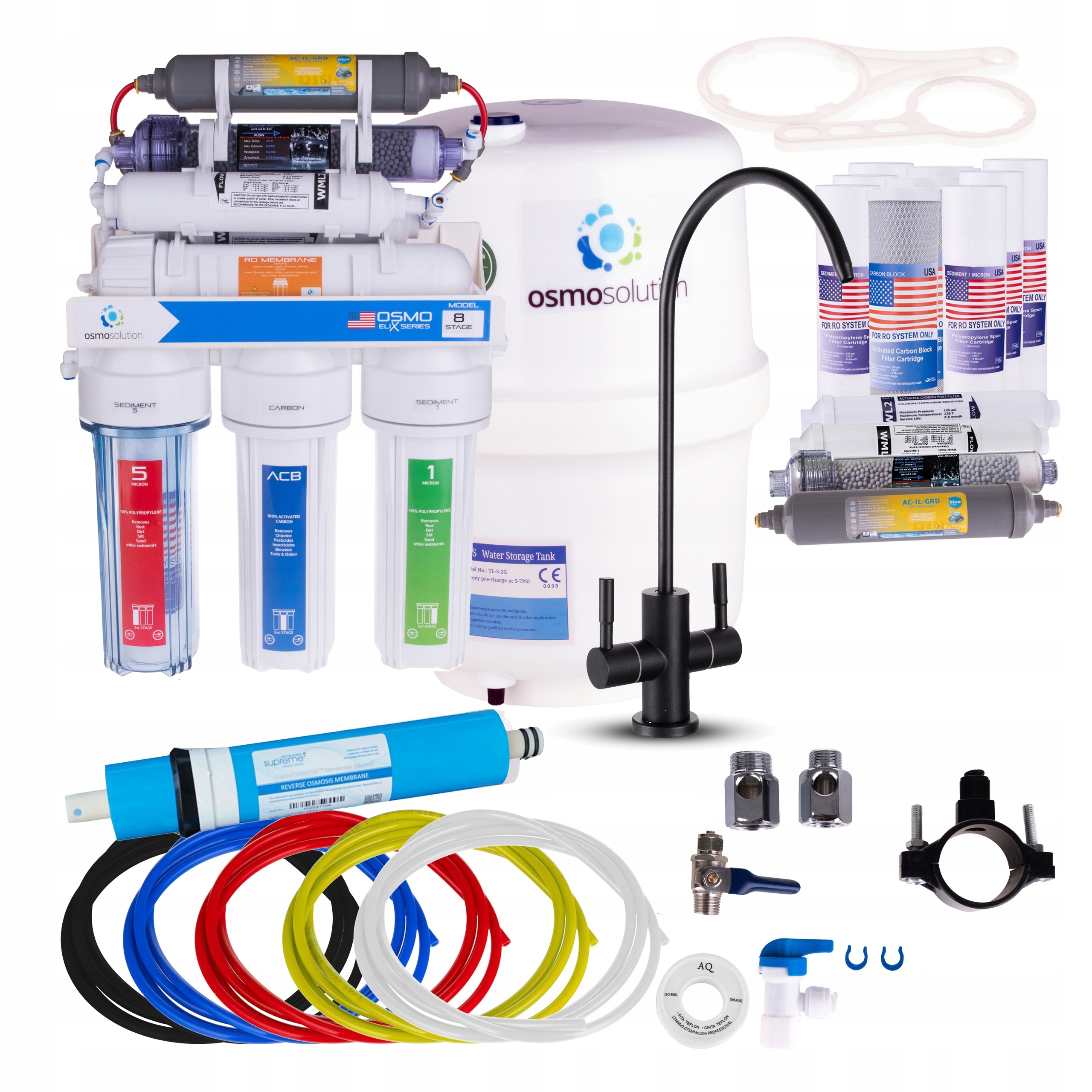 RO8 Odwrócona Osmoza Jonizator Strukturyzator Czarna Wylewka