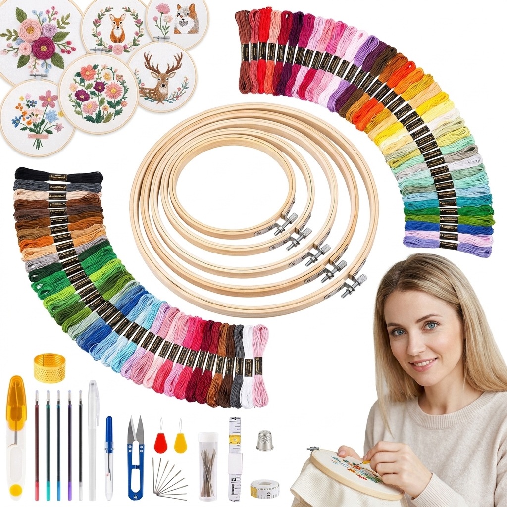 Sada Na Vyšívání Mulina Diy Doplňky Jehly Na Vyšívání 205 Ks