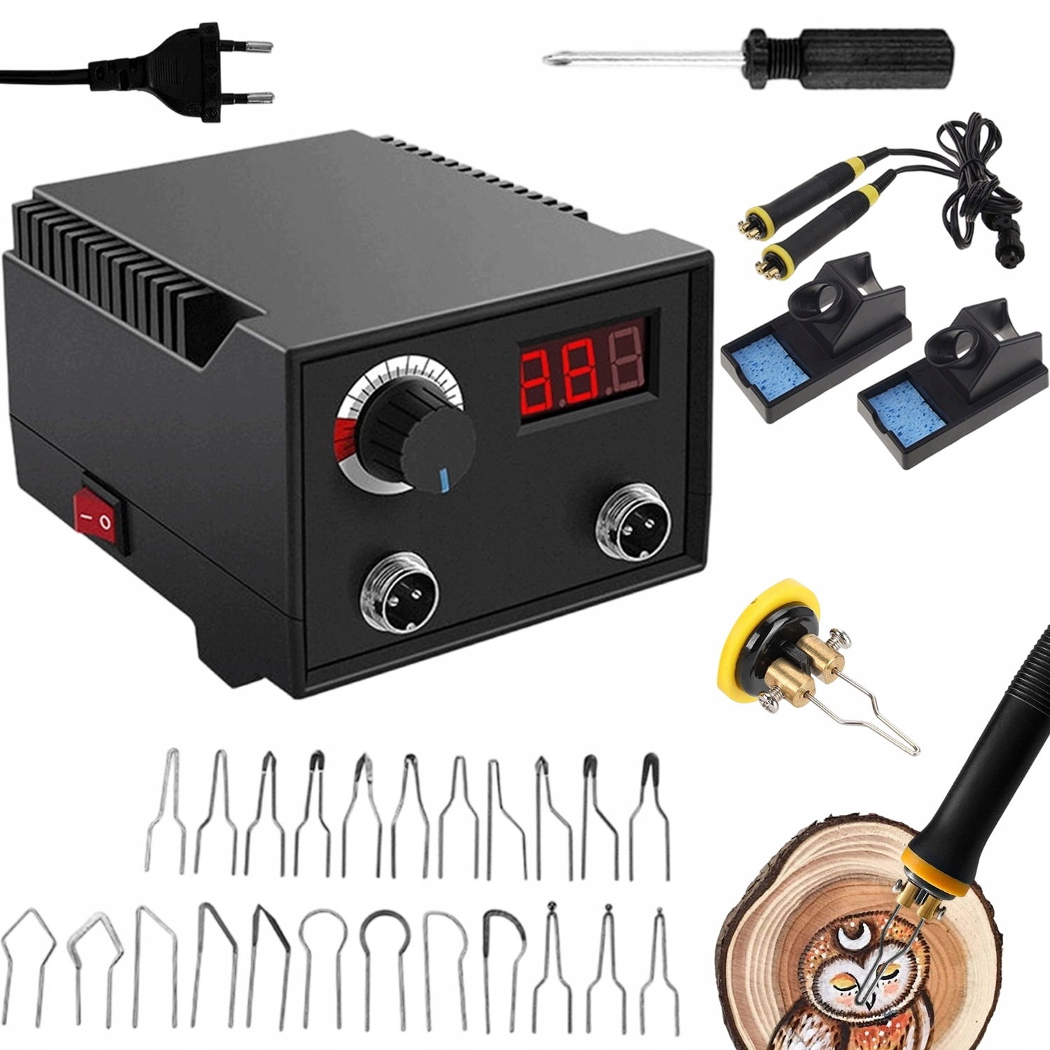 Pájecí Stanice Vypalovačka Pyrograf 100 W, Teplota 0-750 °C 23 Hrotů
