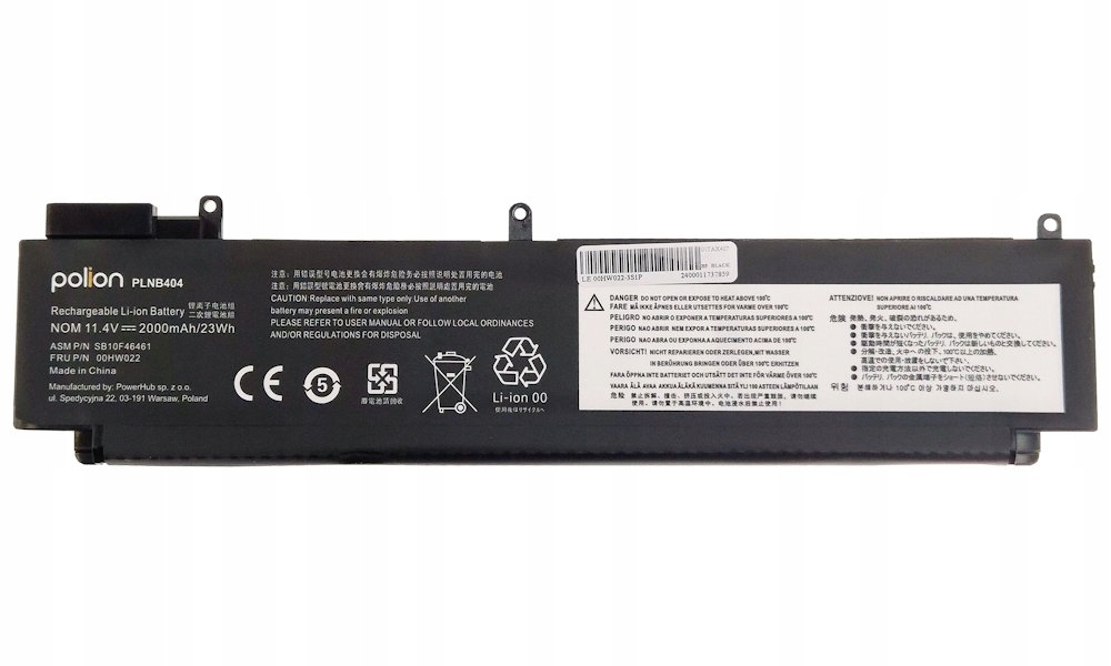 Trx Baterie Polion 00HW022 pro notebooky Lenovo 00HW023 ThinkPad T460s 11