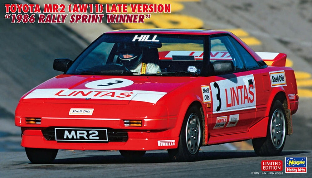 Toyota MR2 (AW11) (konec, vítěz Rallysprintu 1986) 1:24 Hasegawa 20638