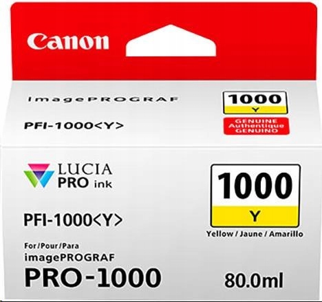 Canon Bj Cartridge PFI-1000 Y (žltá atramentová nádržka) 0549C001