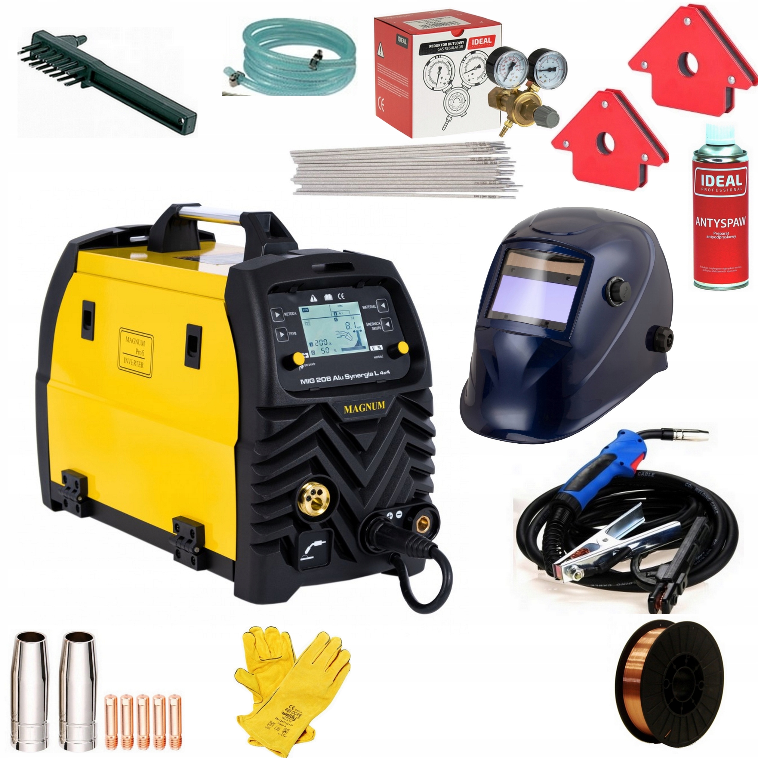 Spawarka Migomat Magnum 208 Alu synergia L 4x4 Mig/mag 200A zestaw