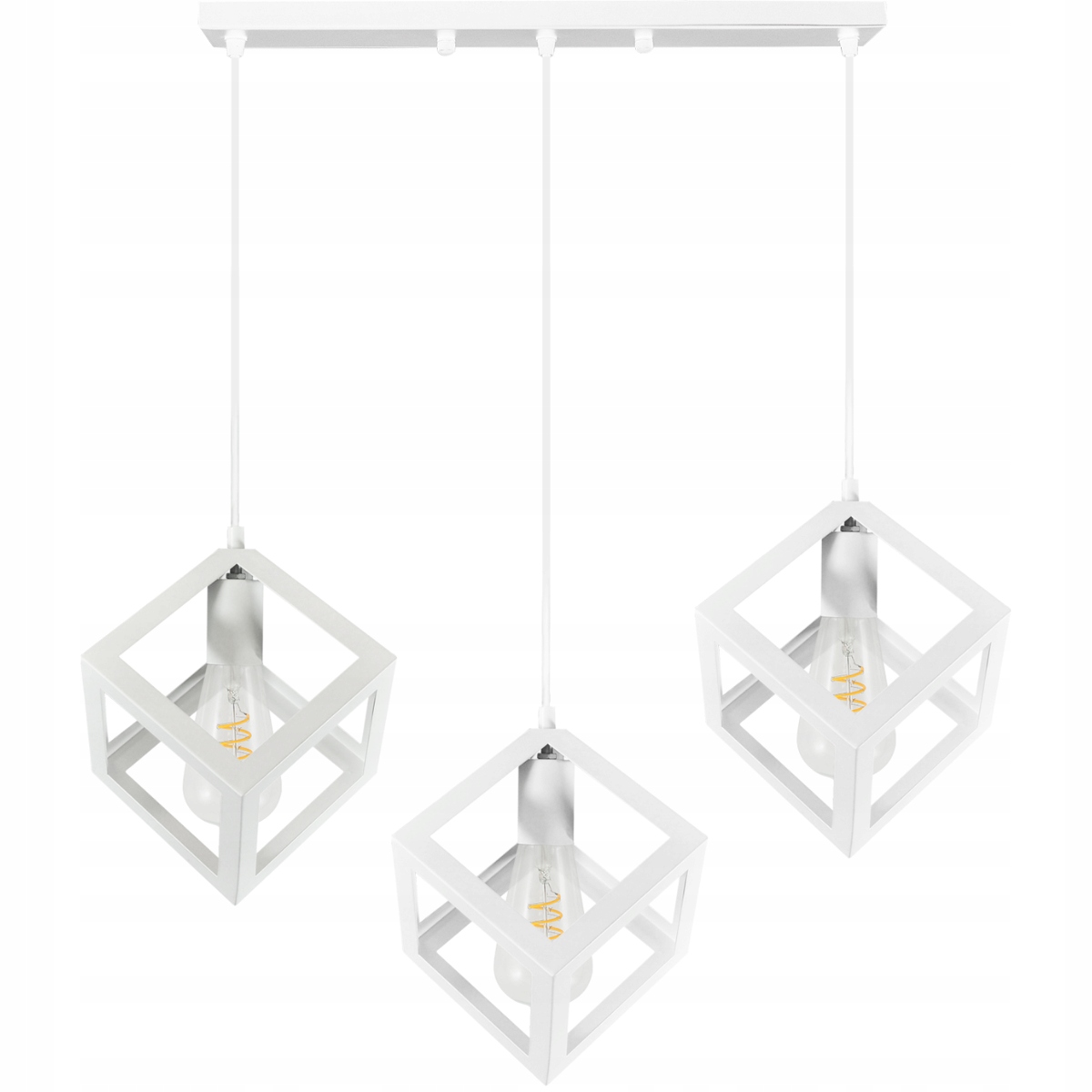 Moderní geometrická závěsná stropní lampa 3x E27 Bílá IL Mio Sweden