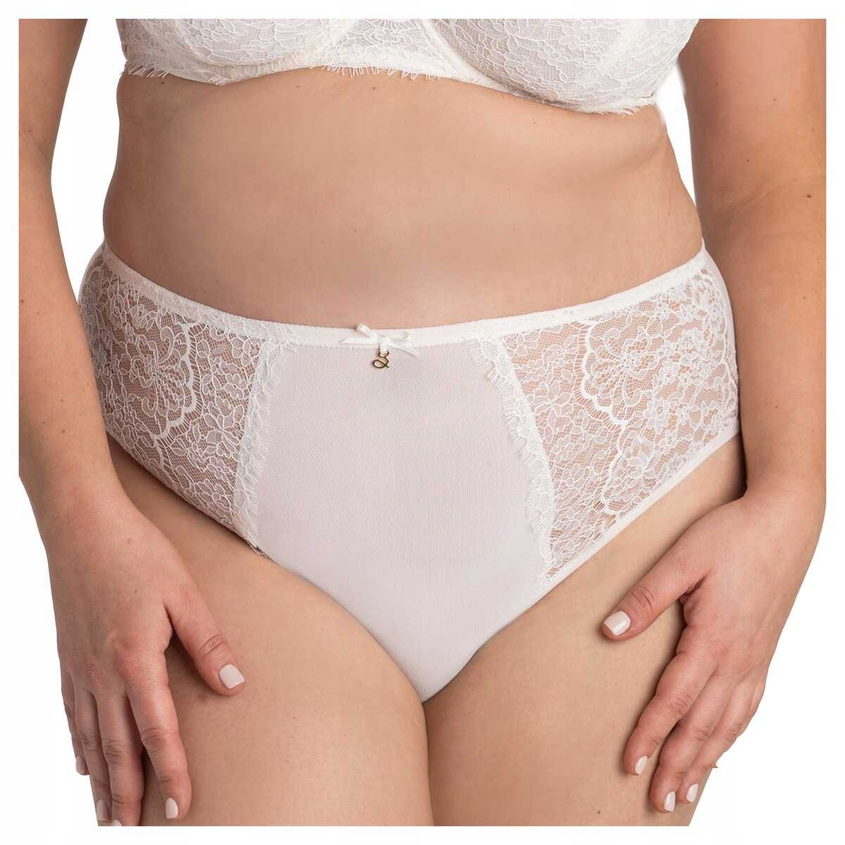 Samanta Kalhotky dámské krajkové kalhotky Lara B400 perleťové XL