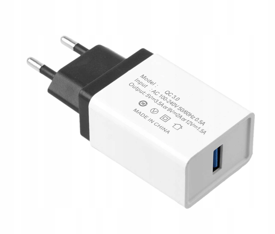 

Ładowarka Sieciowa Usb Qc 3.0 czarno/biała