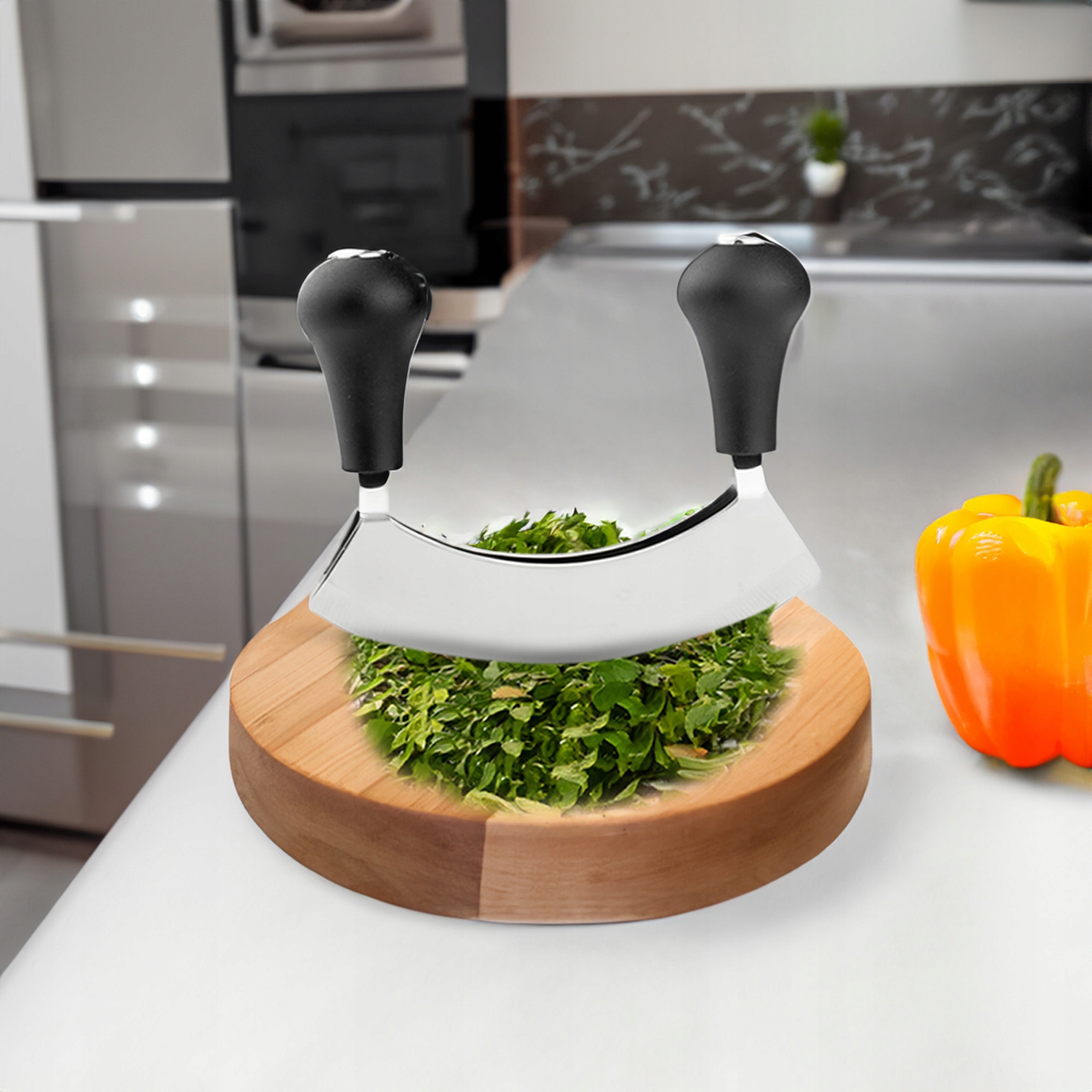 SIEKACZ DO ZIÓŁ STALOWY NOŻYK Z OSTRZEM DO KROJENIA NATKI 14CM