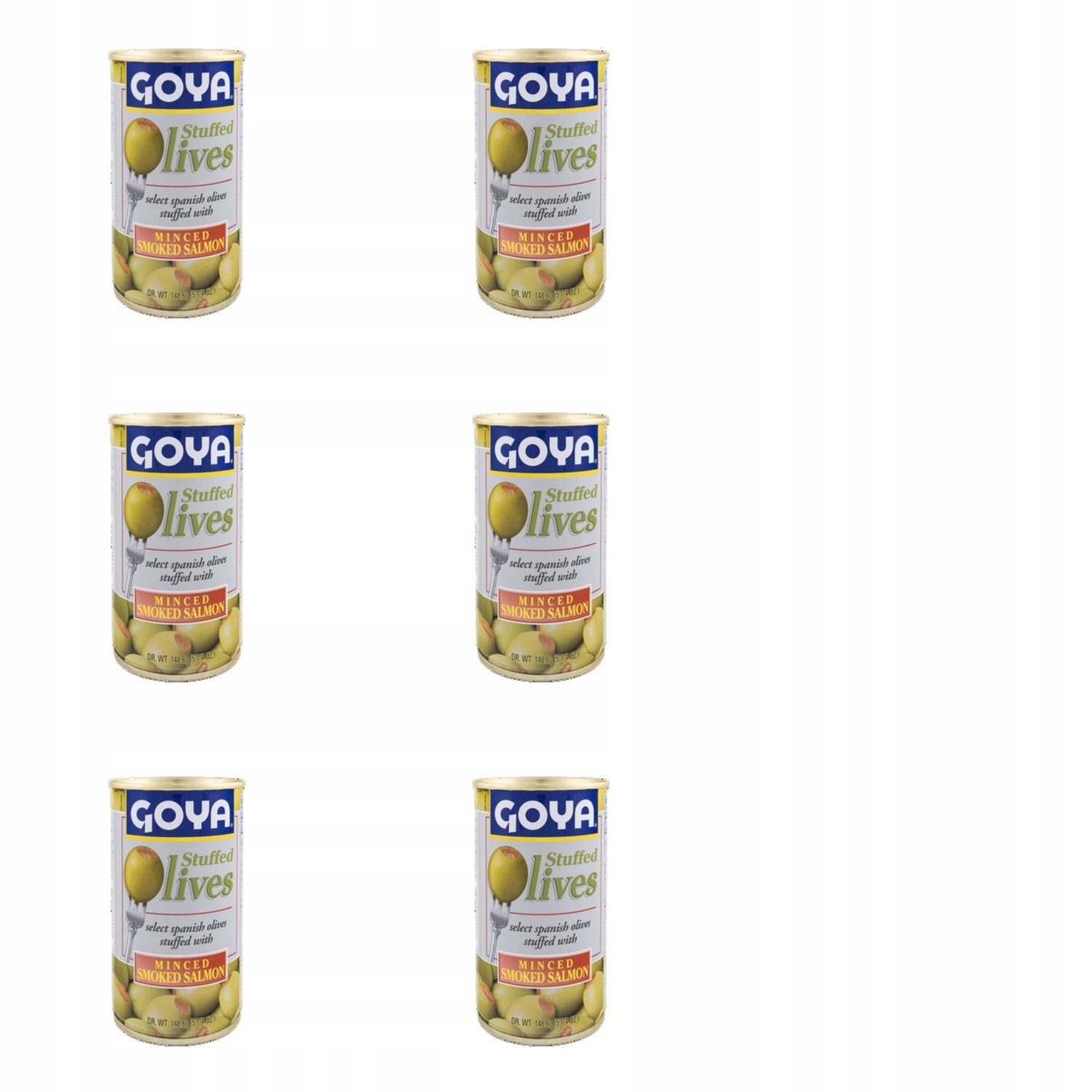 6x 350g Goya oliwki nadziewane wędzonym łososiem Zgrzewka