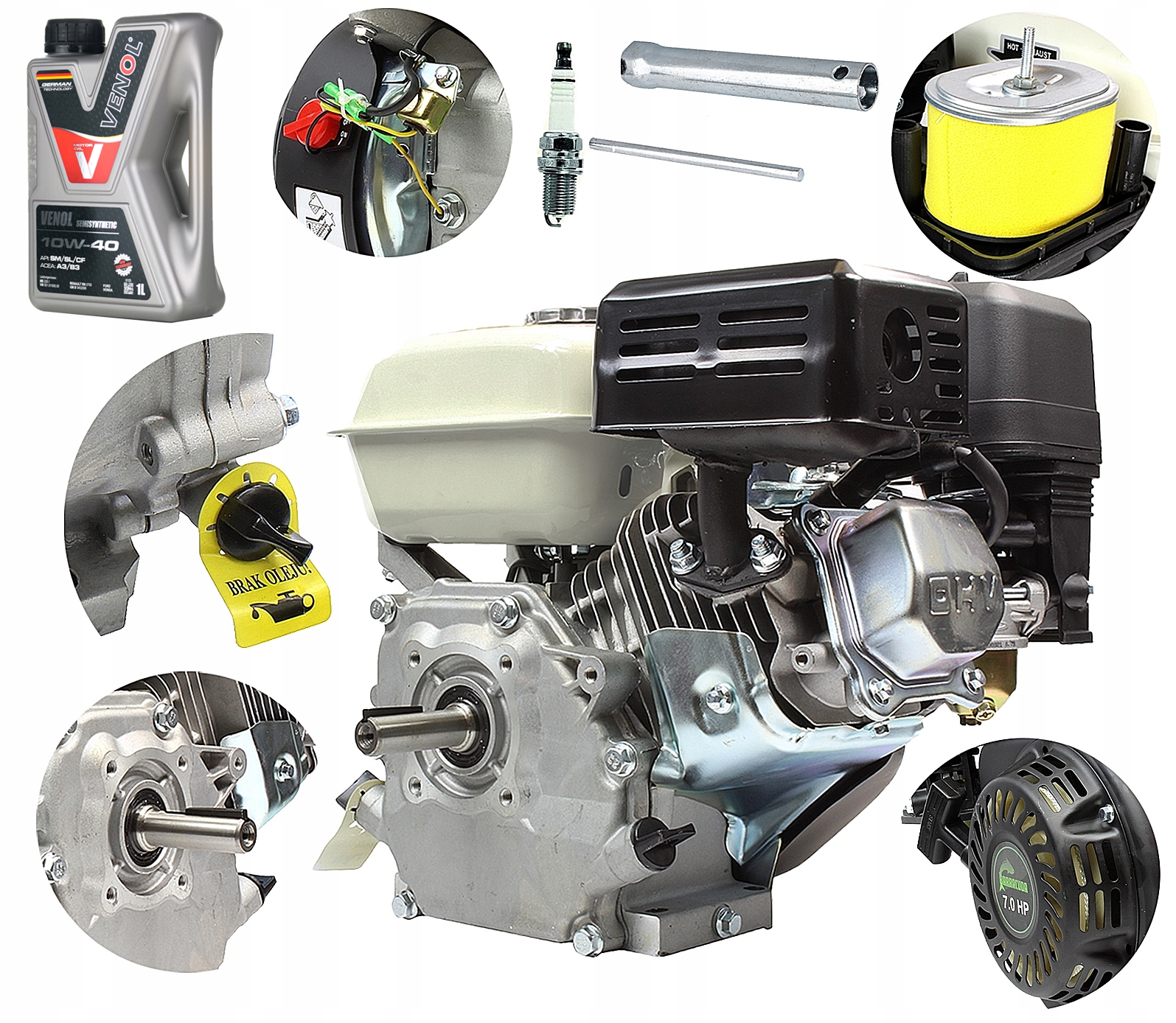 

Silnik zamiennik Honda GX160 168 170F 19 mm Olej