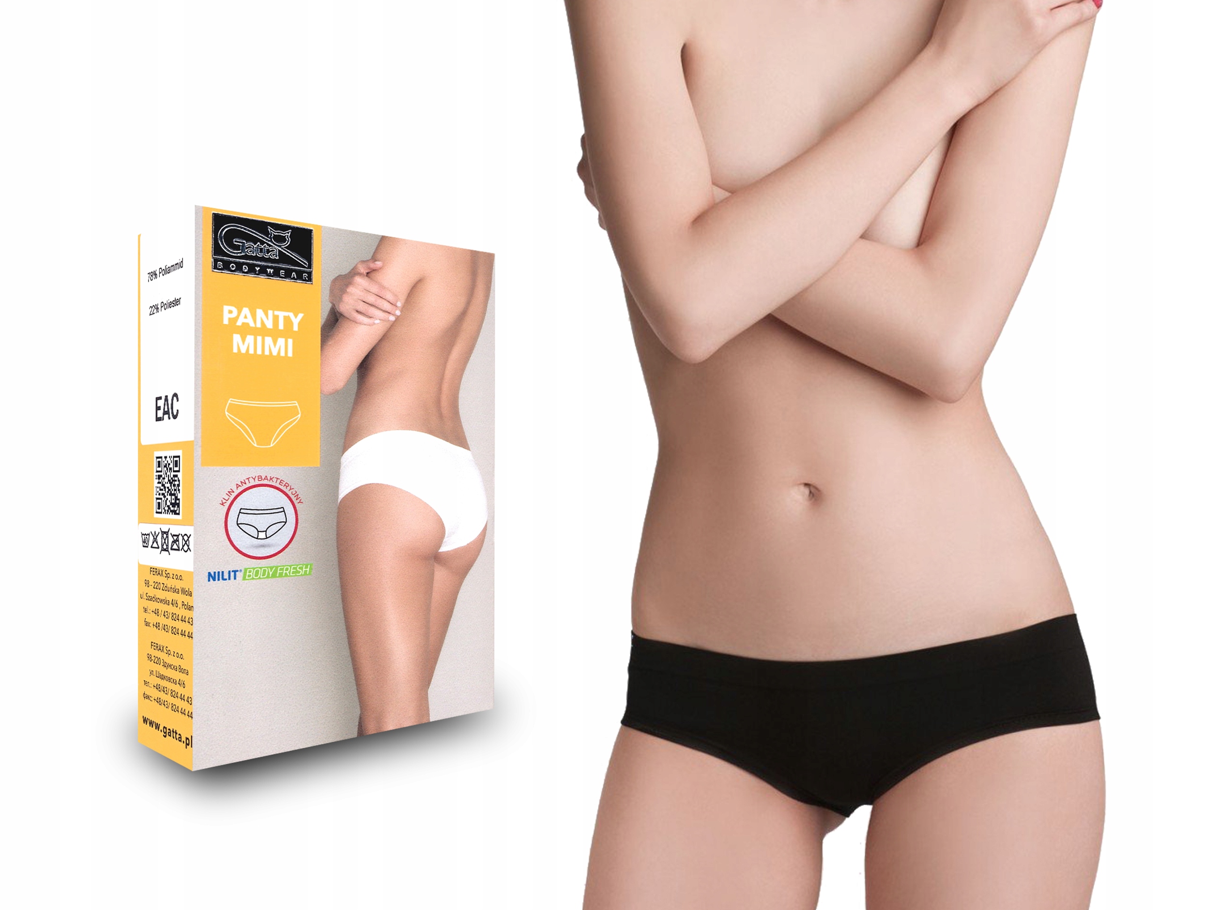 

Panty Mimi Gatta majtki, bezszwowe, czarne, XL