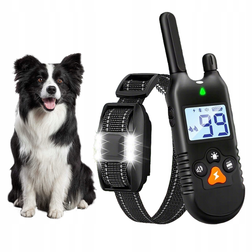 Levně Elektrický Výcvikový Obojek Pro Psa, 3 Režimy, Voděodolný, Se Světlem Dálkové Ovládání