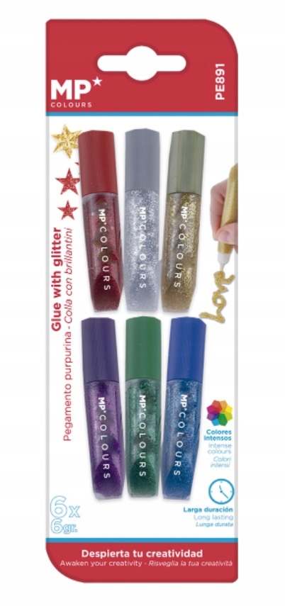 KLEJ W PŁYNIE BROKATOWY 6 KOLORÓW MP