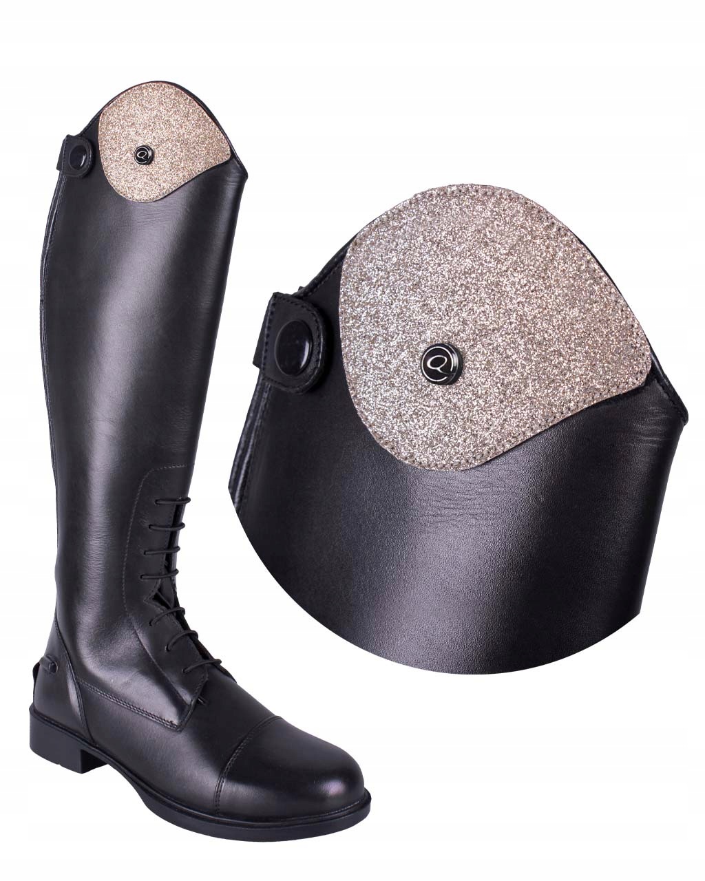 Ozdoba do oficerek Romy dopinana na rzep Glitter gold do rozmiaru 33-34