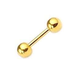 

Kolczyk do chrząstki złoty kulki 1,2/6/3mm 316l