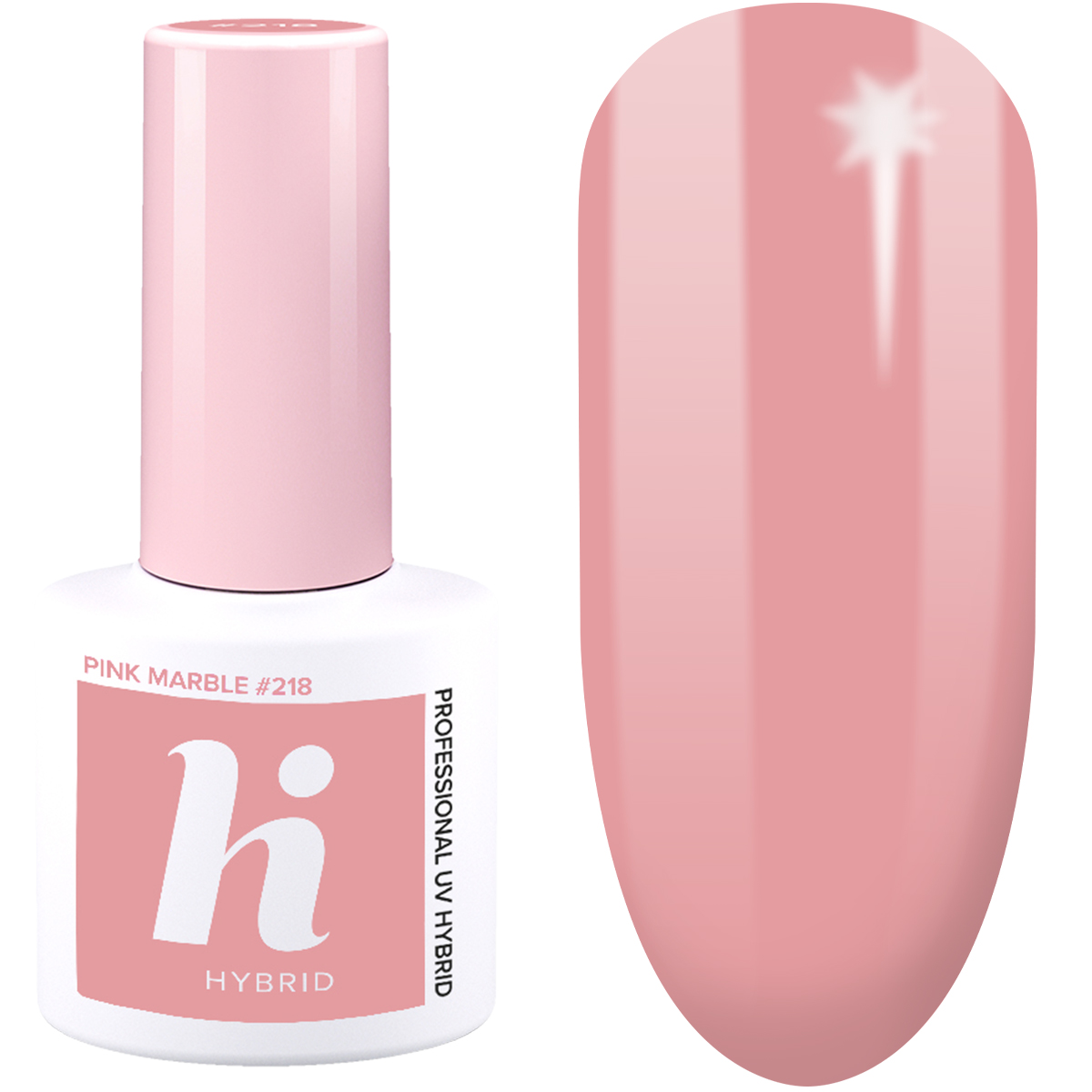 

218 Hi Hybrid Pink Marble Lakier Hybrydowy 5ML