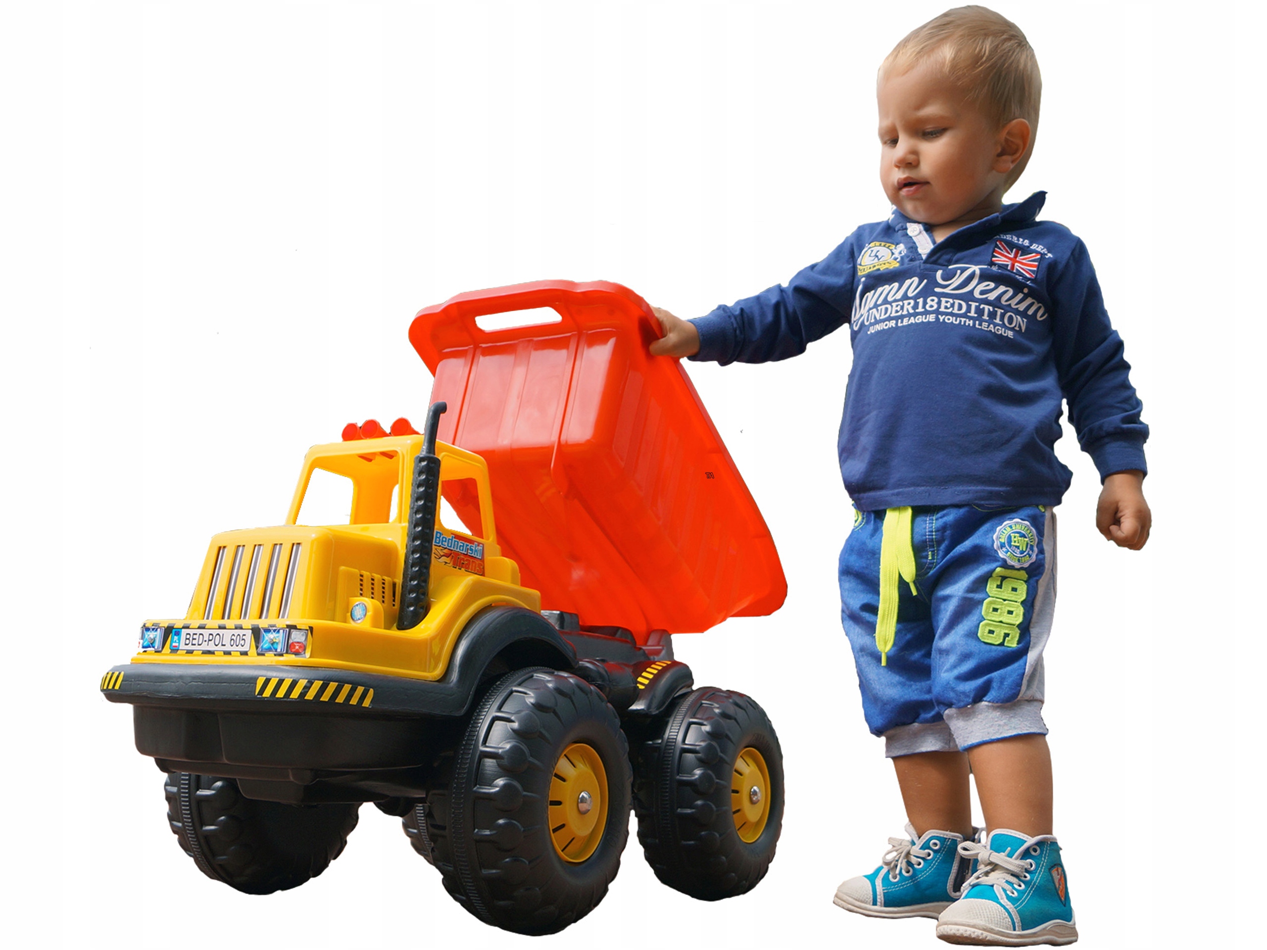 XXL Duża Wywrotka Z Ruchomym Kiperem Polski Jeżdzik 90cm Ciężarówka