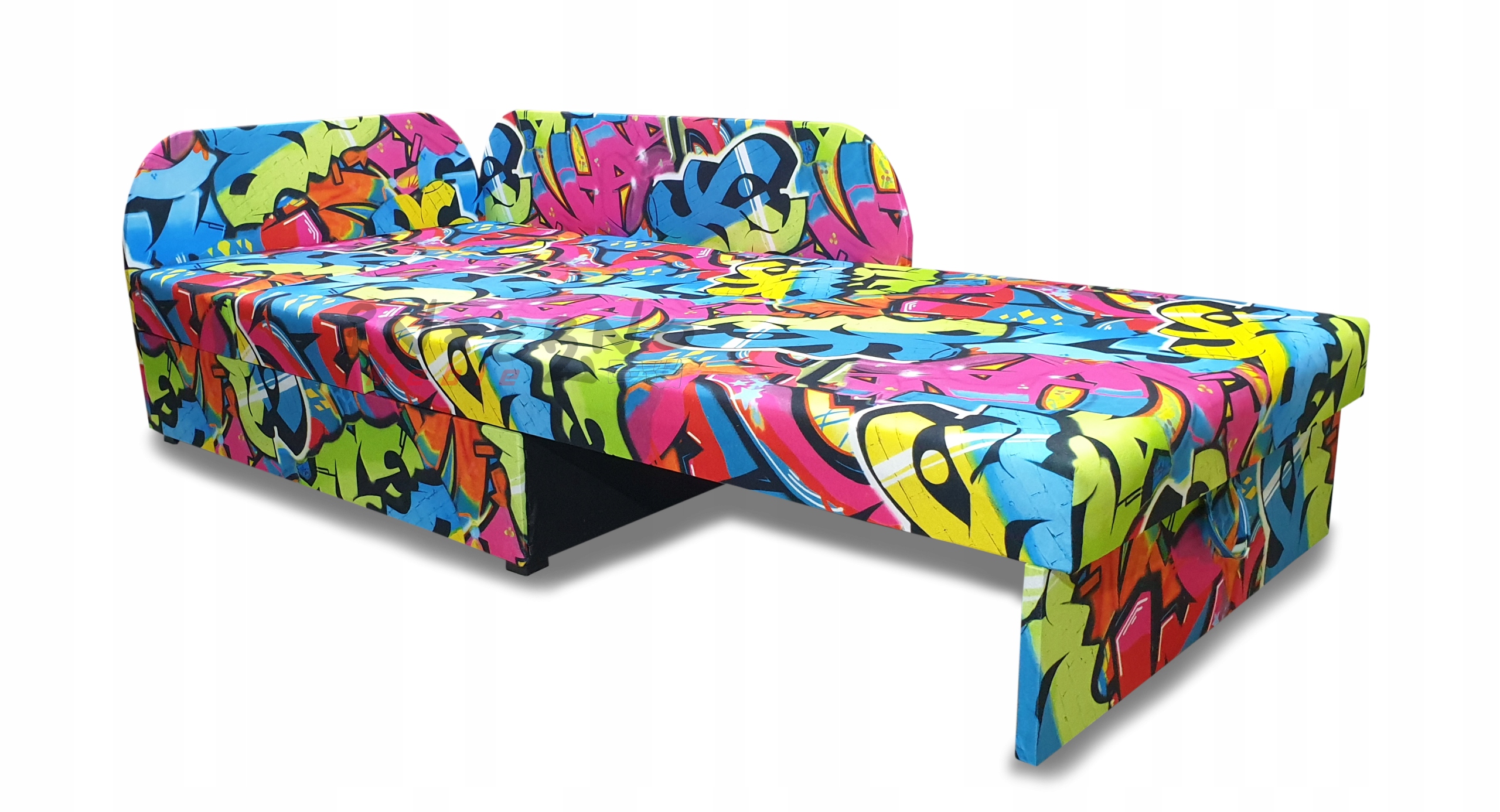 Łóżko narożne dla dziecka, sofka dziecięca KUBUŚ Kolekcja Grafiti