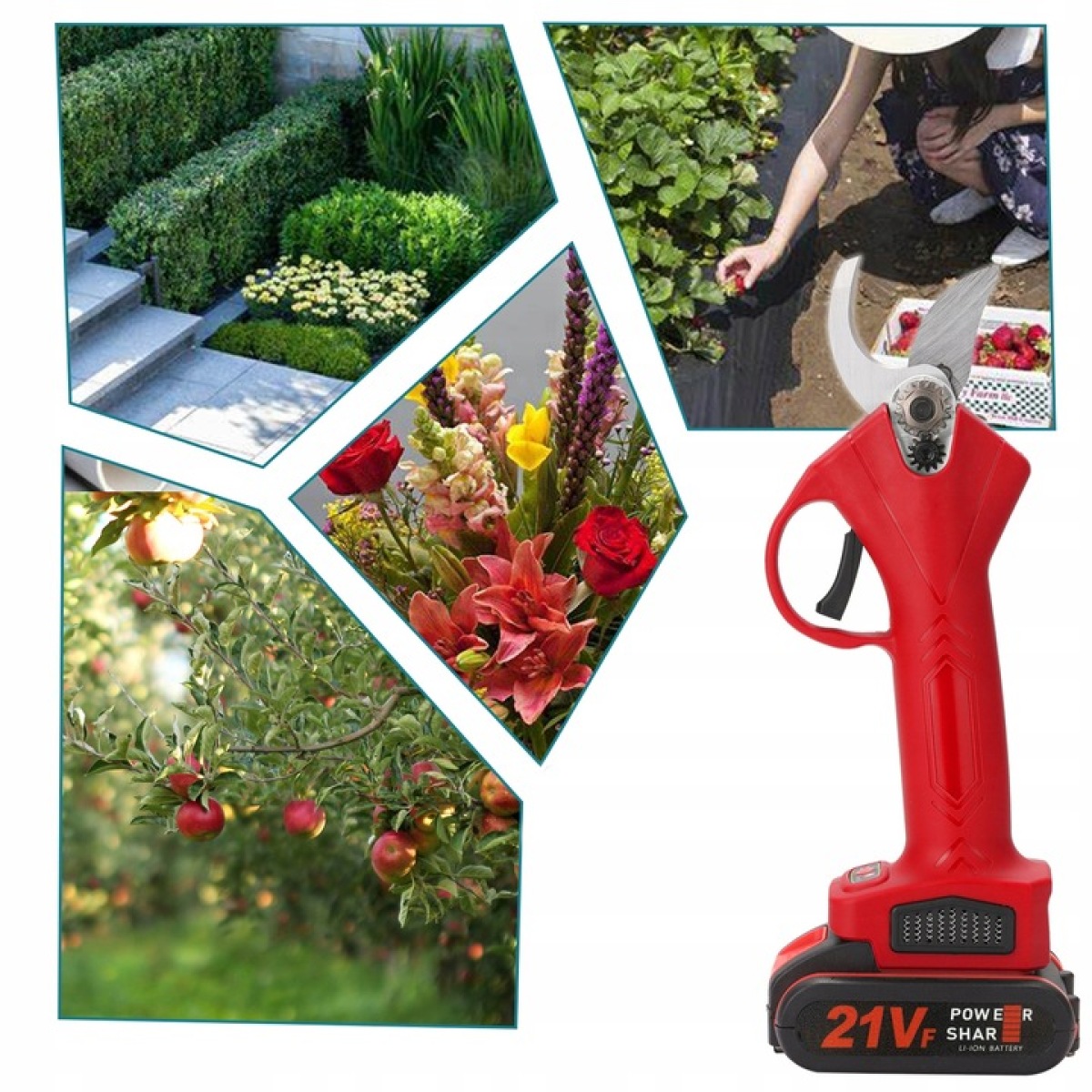 SEKATOR NOŻYCE AKUMULATOROWY ELEKTRYCZNE DO GAŁĘZI 30mm 21V + 2AKU 1200mAh Kod producenta 6TL0244RDEU317