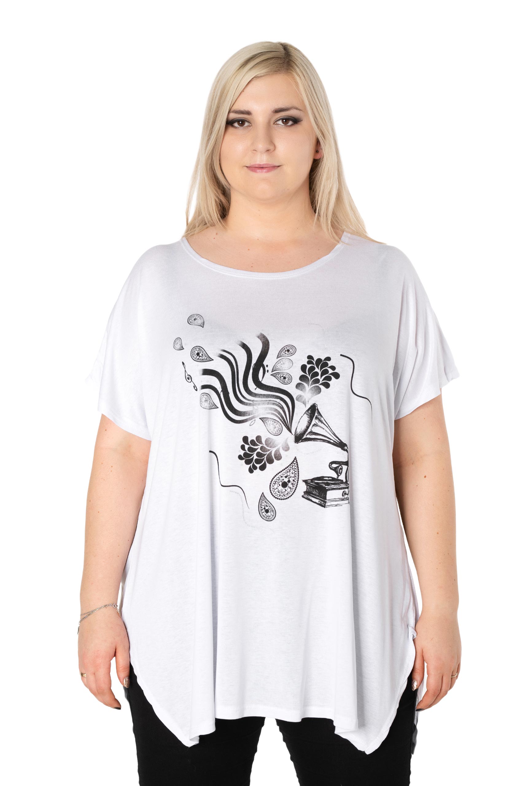 

Duża Długa Bluzka Damska Tunika Oversize 645-10