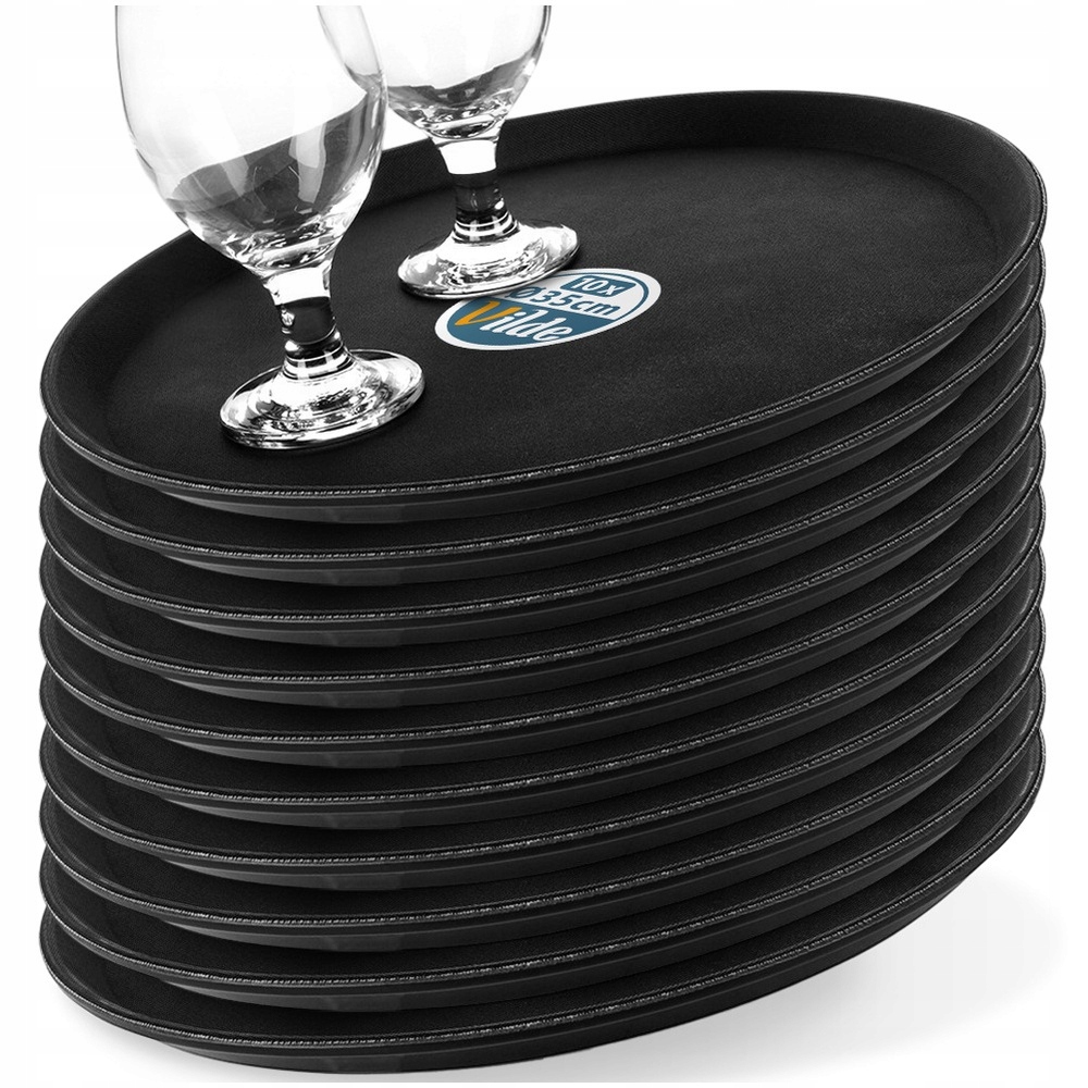 10 x Protiskluzová podnos na přenášení restaurace, kulatý, 35 cm