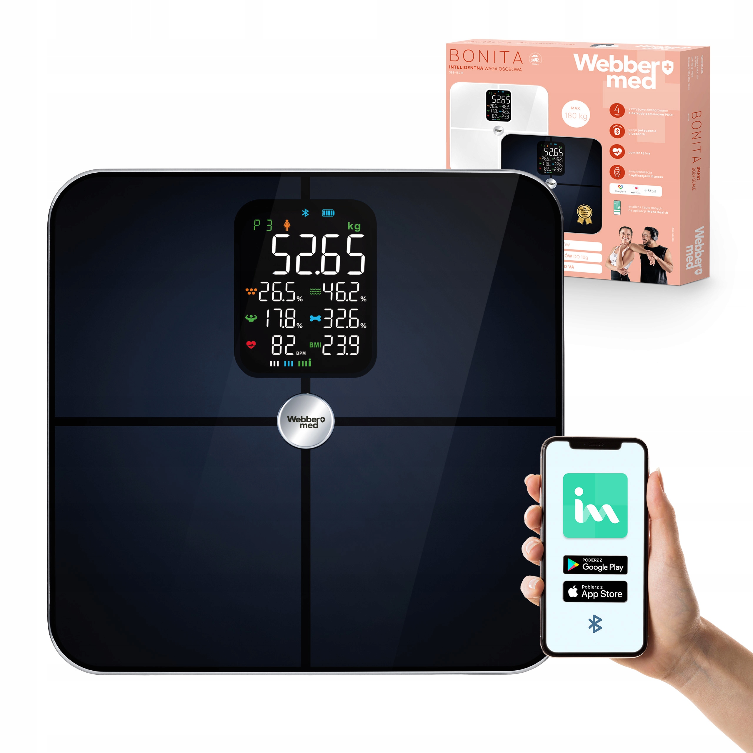 Analytická Koupelnová Váha 16 Parametrů, Apple Health, Google Fit, IF1321C