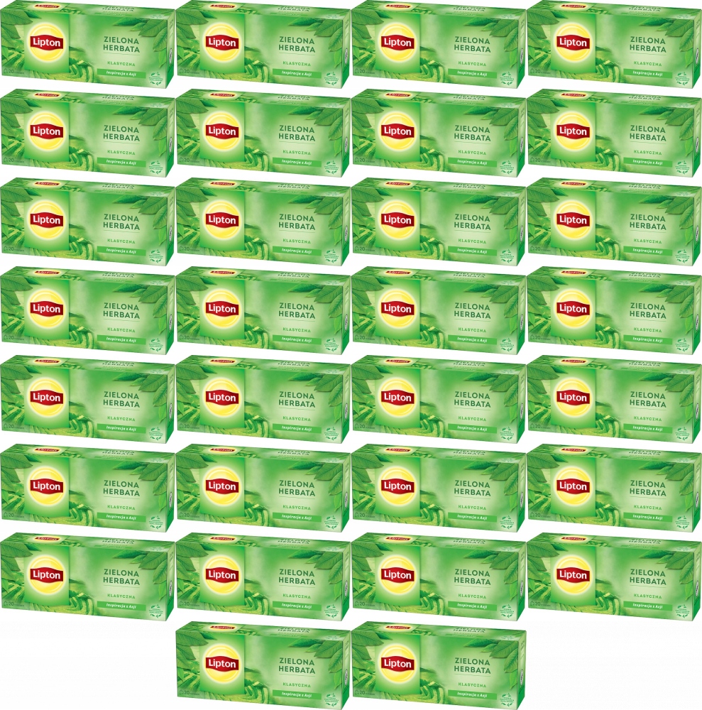 Herbata zielona Lipton klasyczna 20 torebek 26 g x72
