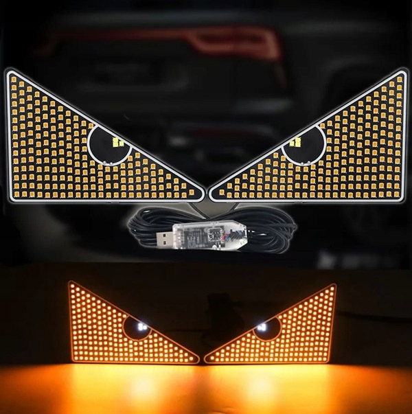 Sada světel 2xOči ďábla pro auta Usb 9.0x13.3x15.8 cm Oranžová