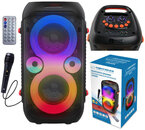 Bluetooth reproduktor Singer 20W Led Rgb Karaoke 2xMikrofon Fm