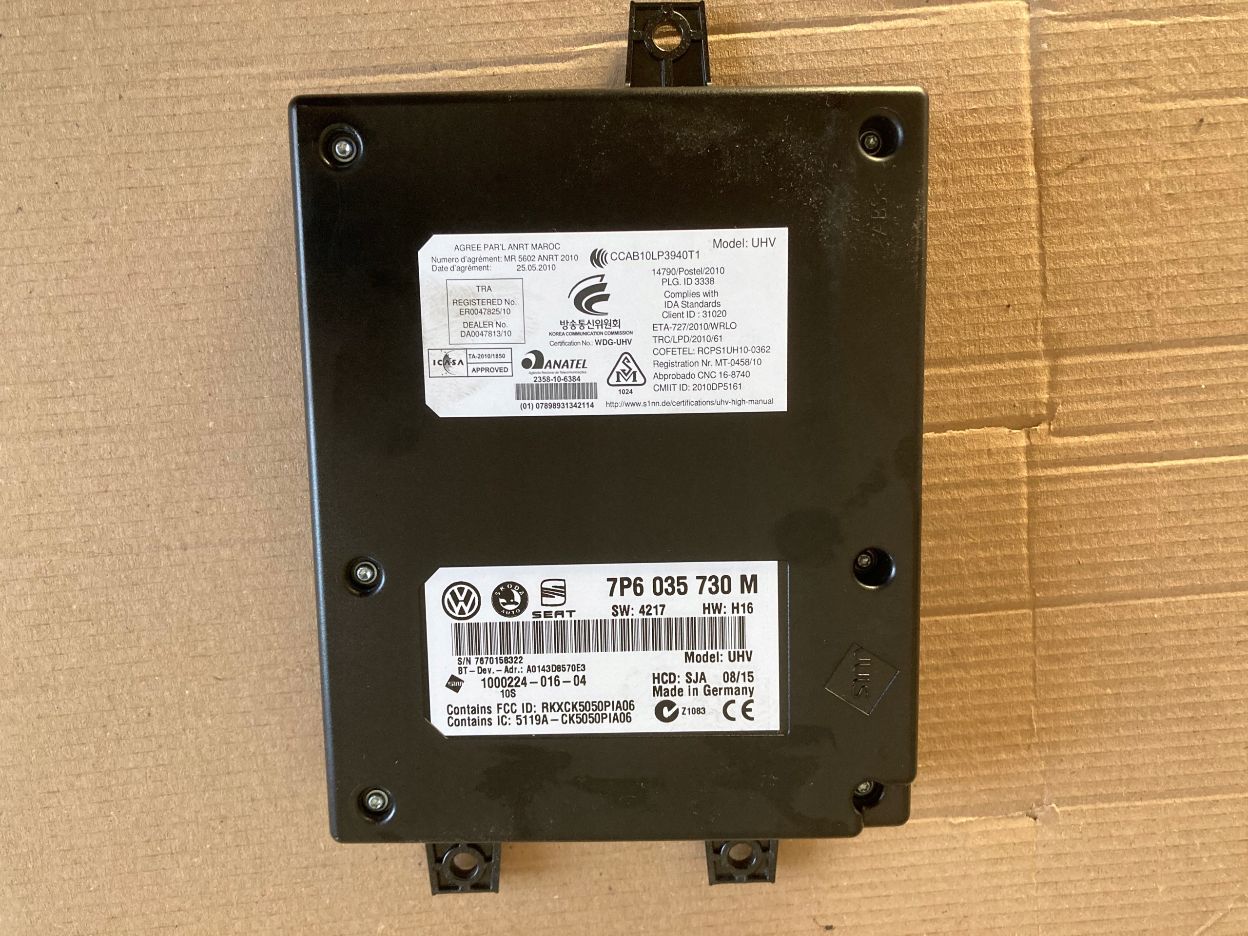 МОДУЛЬ ТЕЛЕФОНУ VW SKODA 7P6035730M