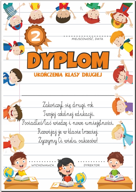 

Dyplom: Ukończenia klasy 2 (wzór 8) A4