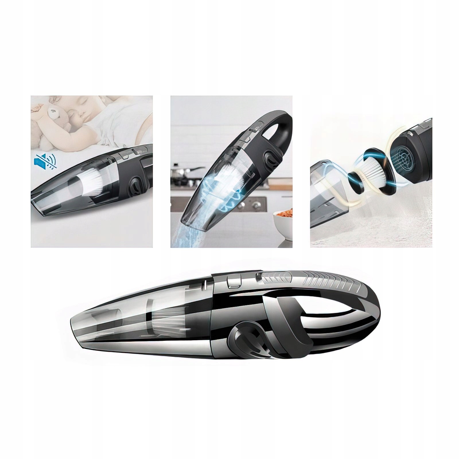 Odkurzacz Bezprzewodowy Akumulatorowy Ręczny Sucho Mokro 120 W Kraft&Dele,