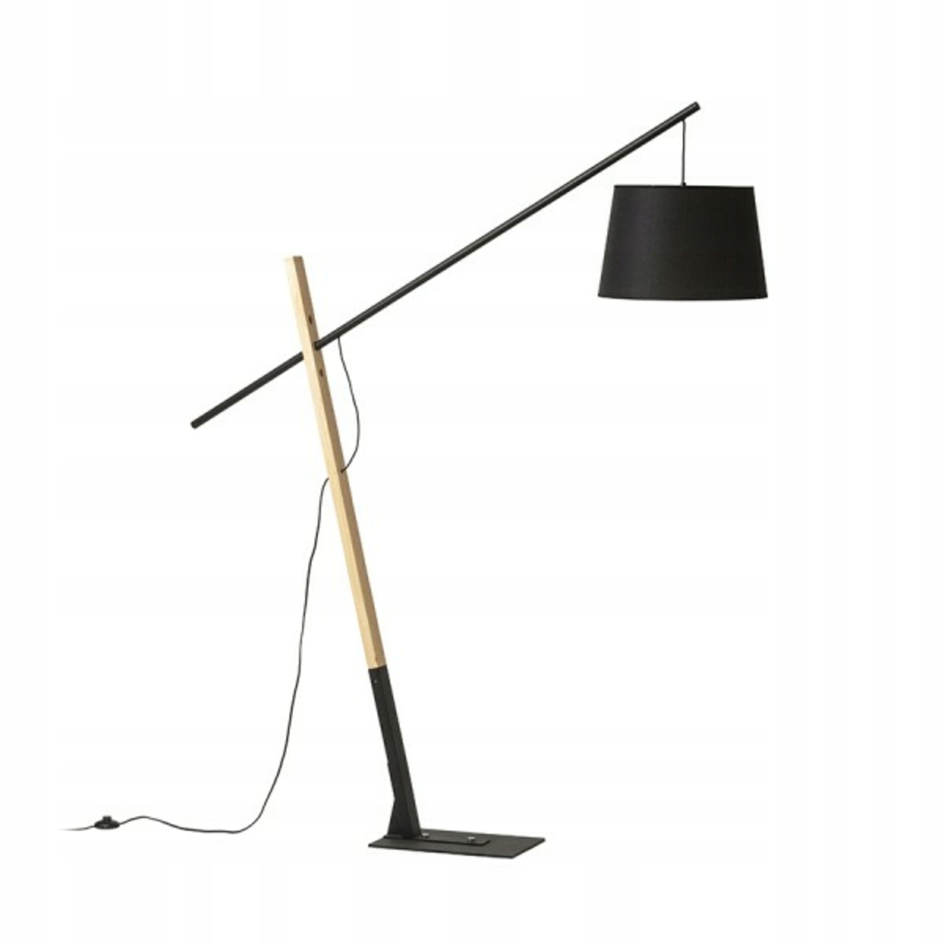Stojanová lampa Rendl Dante čierna/drevo, E27, 214 cm, designová