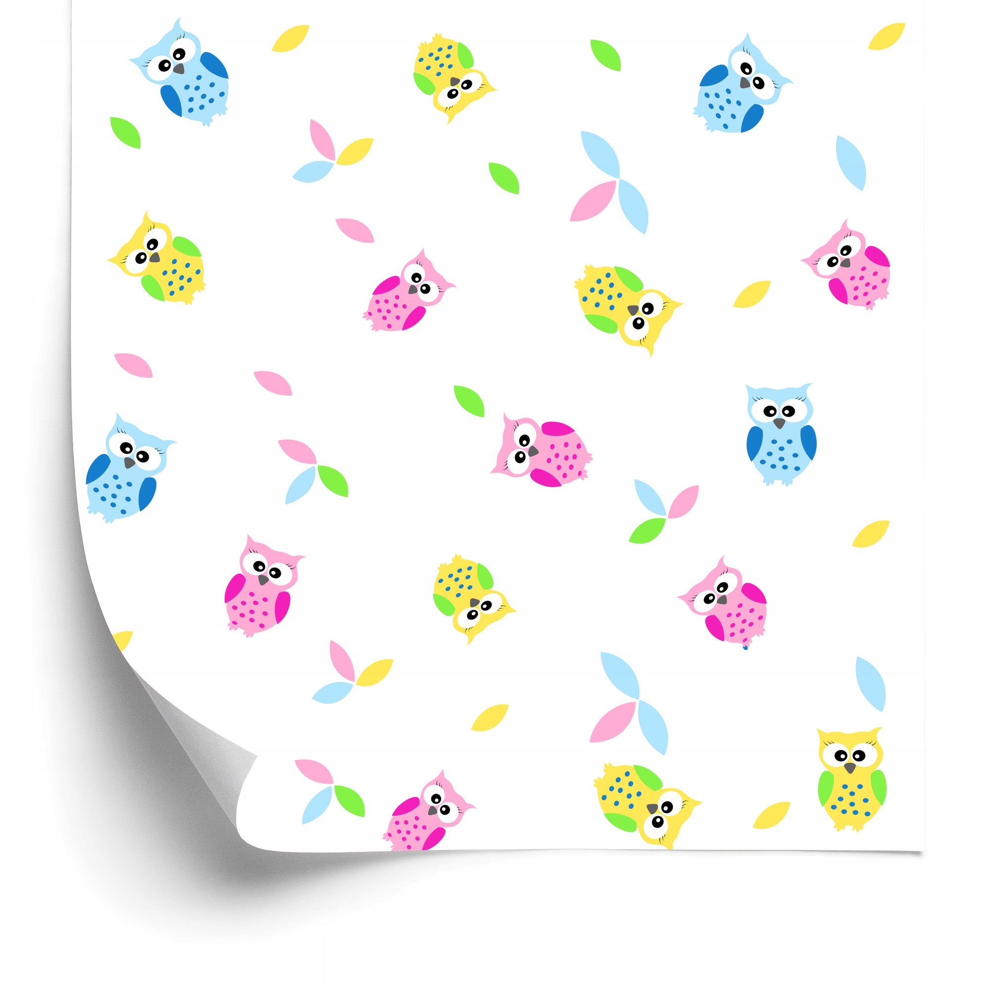 Tapeta Barevné sovičky 50x1000 cm