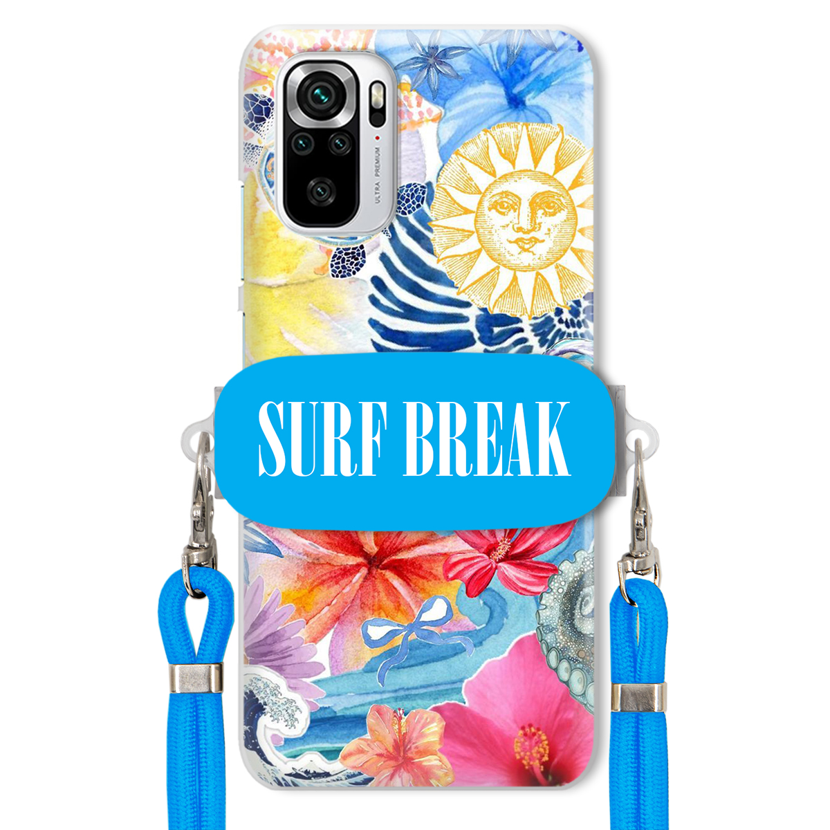 Puzdro pre Xiaomi Redmi Note 10S Modré vodítko držiak Surf Break Lata