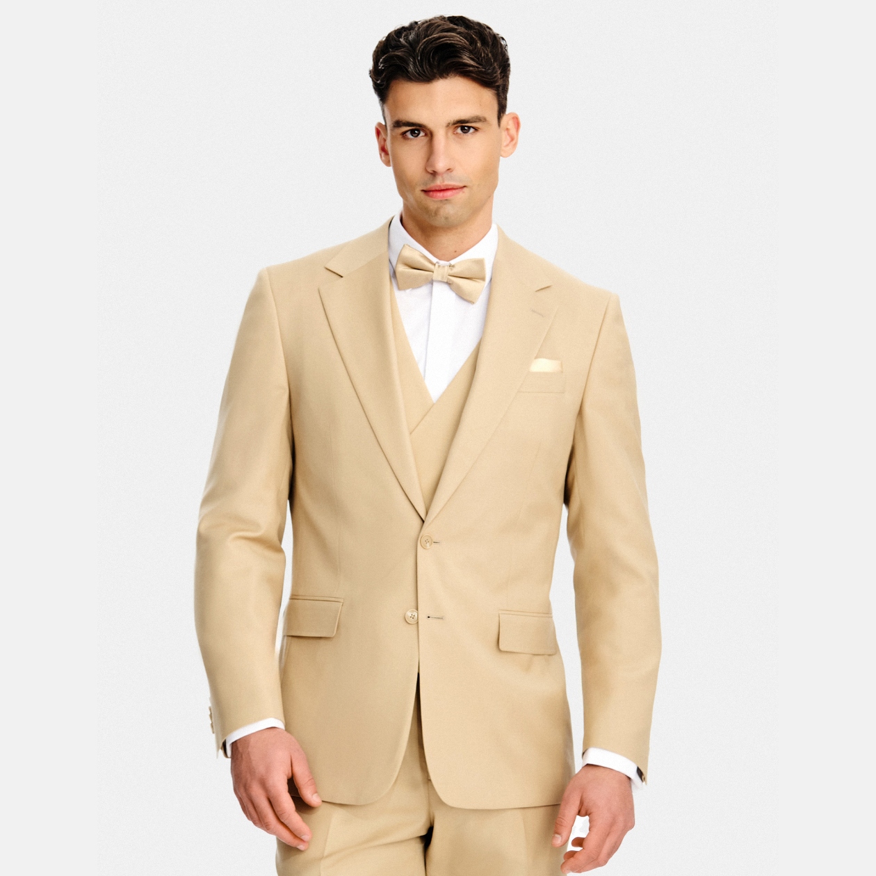 Béžová sako bunda ze 100% vlny Slim Fit Pako Lorente vel