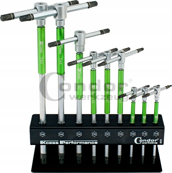 KLUCZE TORX TYP T T10 T50 Z POLKA KPL 9 SZT CONDOR Producent code C 2019