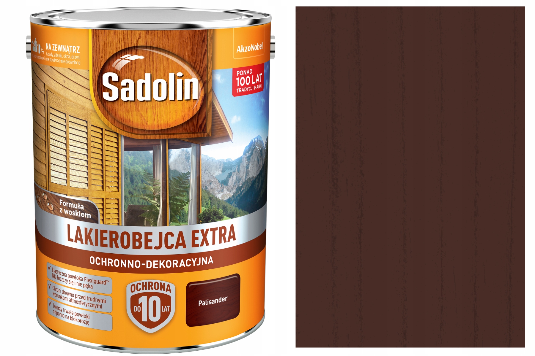 Sadolin Wydajna Lakierobejca Lazura Do Drewna Extra Palisander 5L
