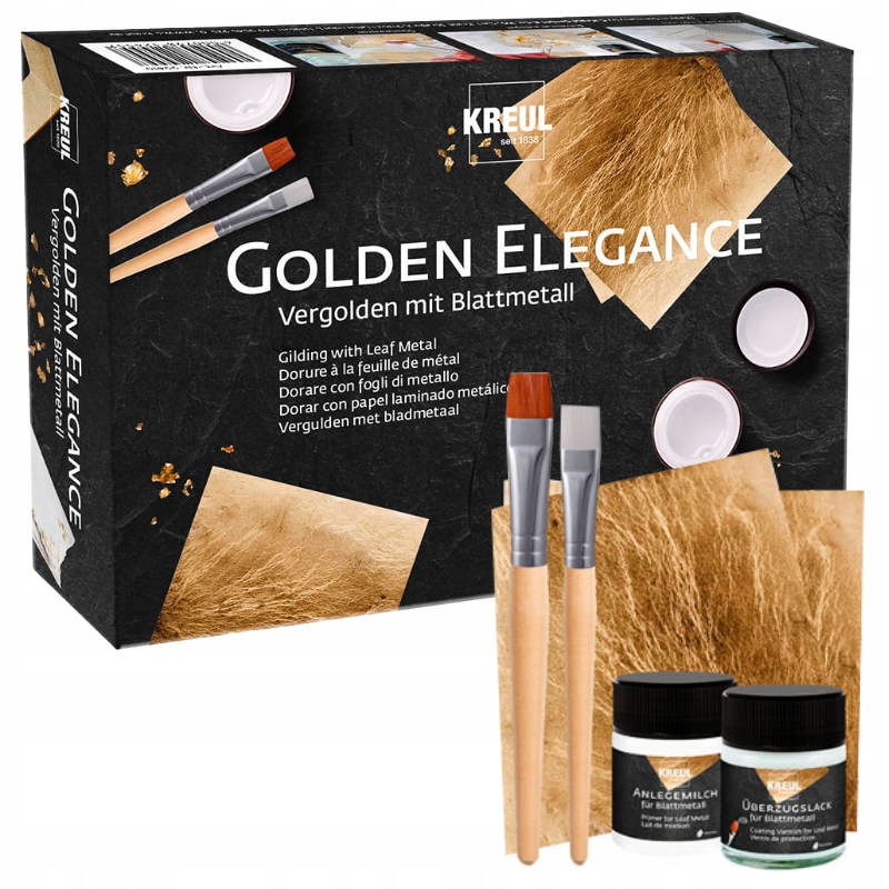 Golden Elegance Vločky zlatý verniks podklad štětce Kreul