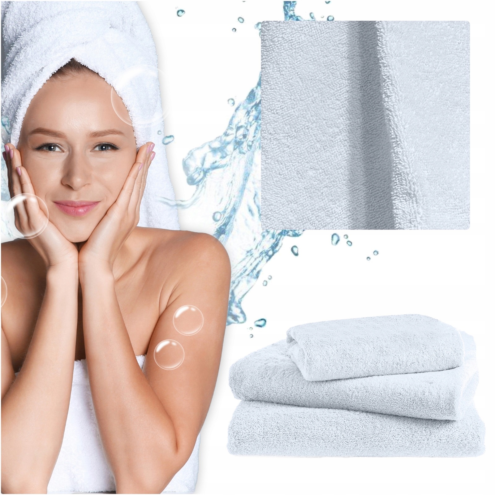 Zestaw RĘCZNIKÓW HOTELOWYCH kąpielowych 30x50 50x100 70x140