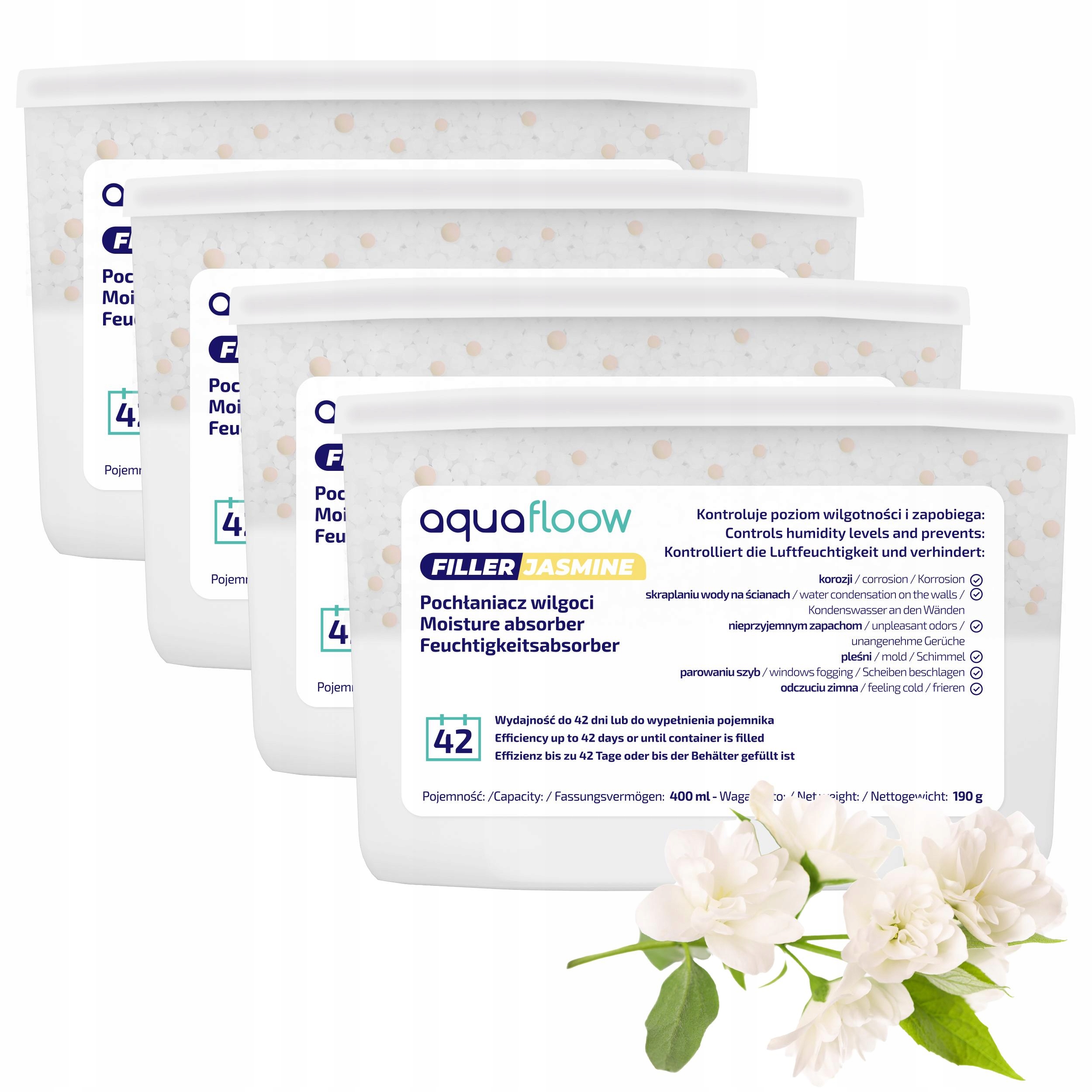 AquaFloow zapachowy pochłaniacz wilgoci na pleśń wilgoć osuszacz 400 ml 4x