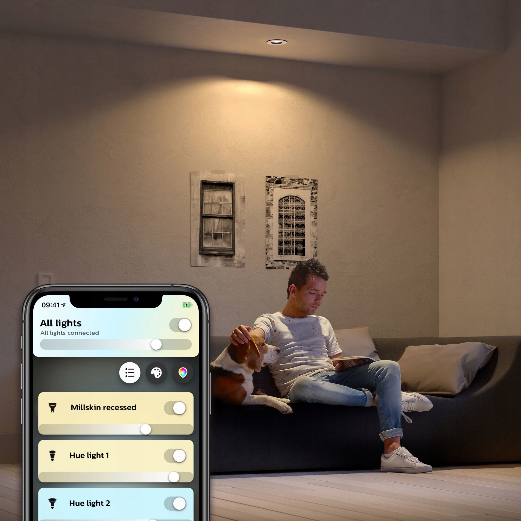 PHILIPS HUE Reflektor lampa LED Milliskin okrągła GU10 Klasa efektywności energetycznej G