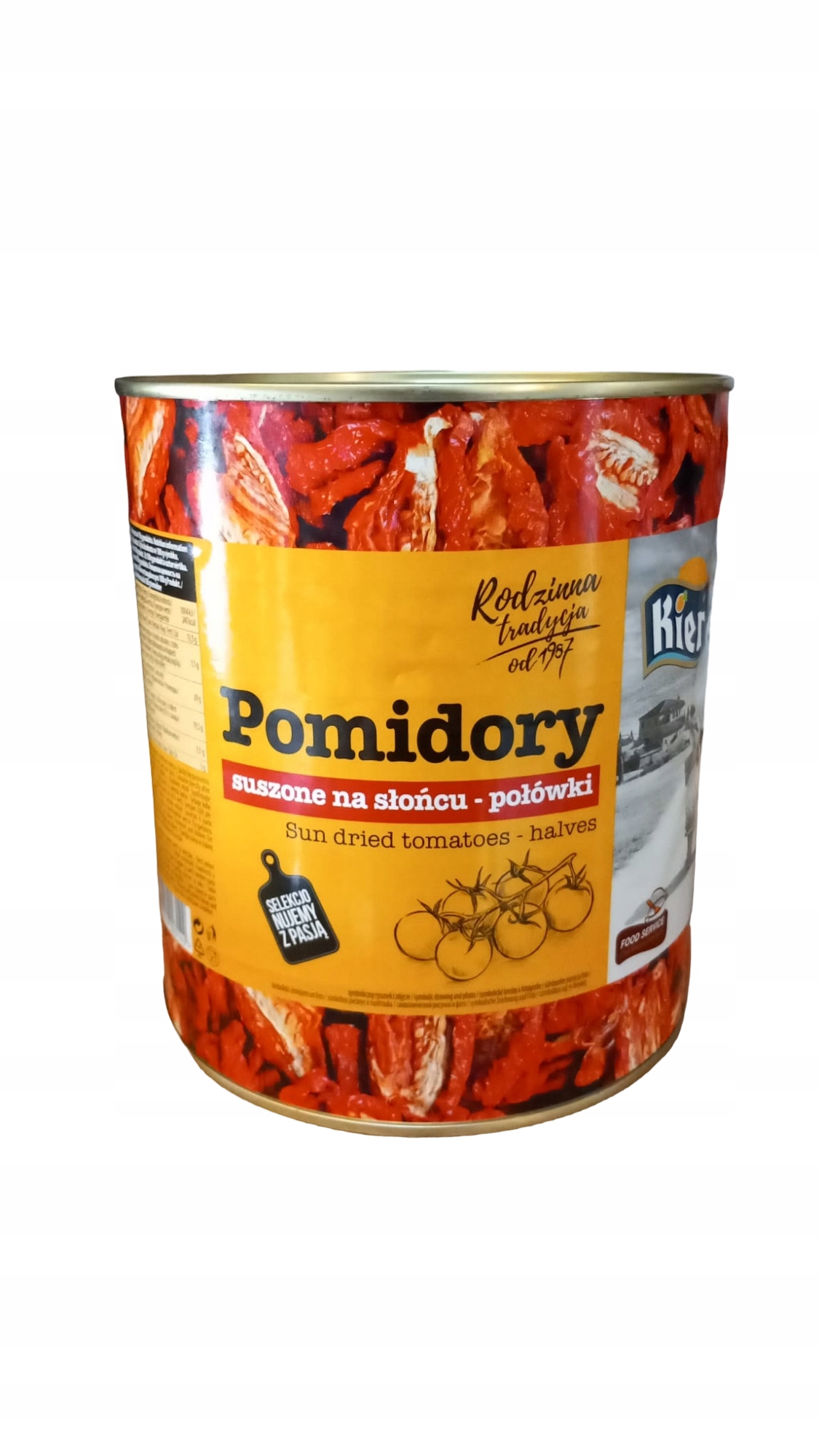 Velká plechovka Sušené rajčata (plechovka) 2900 g 1850 g.