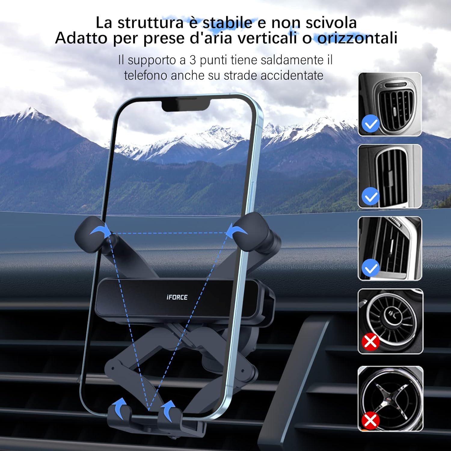 UCHWYT SAMOCHODOWY na telefon KRATKĘ NAWIEWU obrotowy 360° GVAVIY Marka Partner Tele