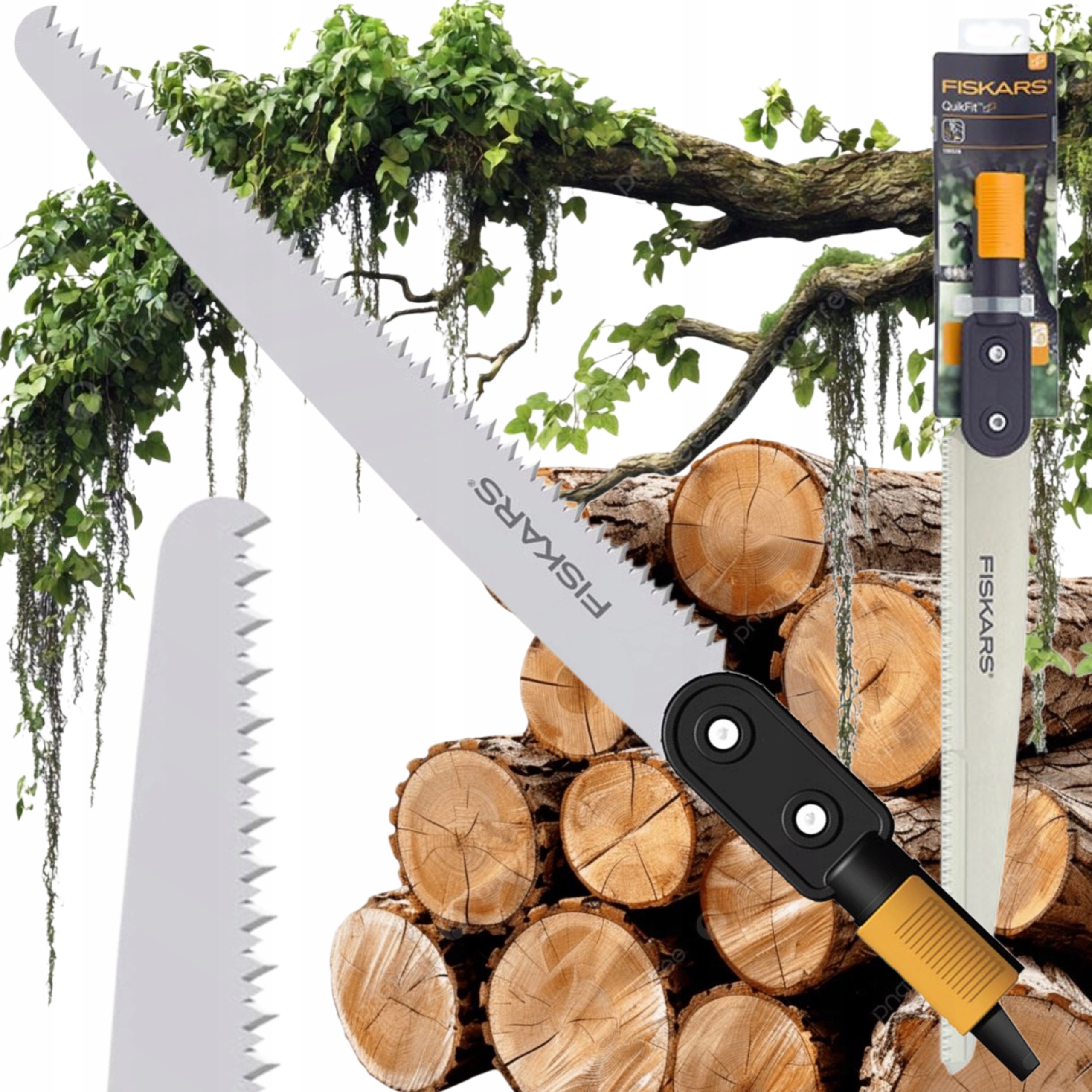 Fiskars Zahradní Přímočará Pila Quikfit 136528 Pro Větve Dřeva, Silná A Lehká