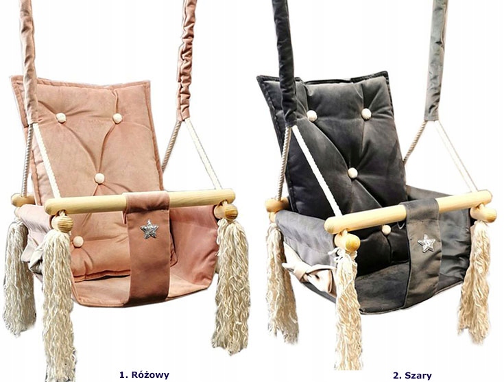 HUŚTAWKA DLA DZIEWCZYNKI DZIECIĘCA KUBEŁKOWA RÓŻ Szerokość produktu 36 cm