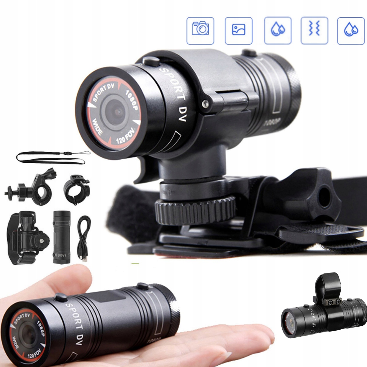 Kamera pro cyklistickou helmu Kamera pro helmu Hd 1080P DV Sportovní kamera 120°