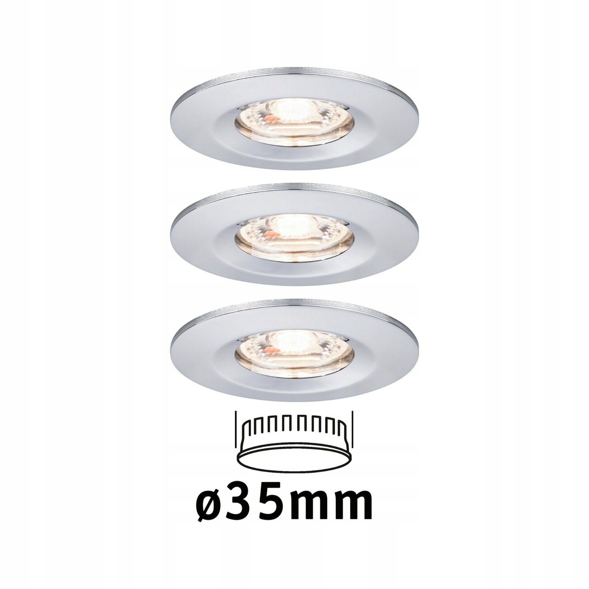 Paulmann Led vstavané svietidlo Nova mini IP44 3x4W 2700K chróm sada 3ks