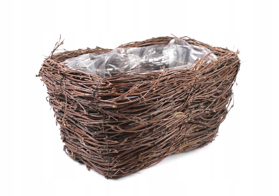 

Prostokątny Kosz Z Brzozy Z Folią 30x18x15h cm