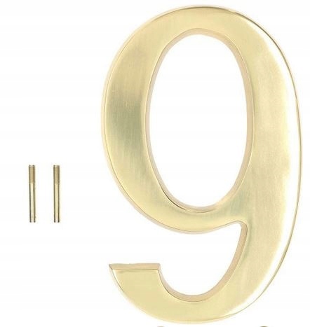 Číslice Na Dveře Dům Budova Číslo Adresa Kovová Mosaz Zlatá 19 CM 9