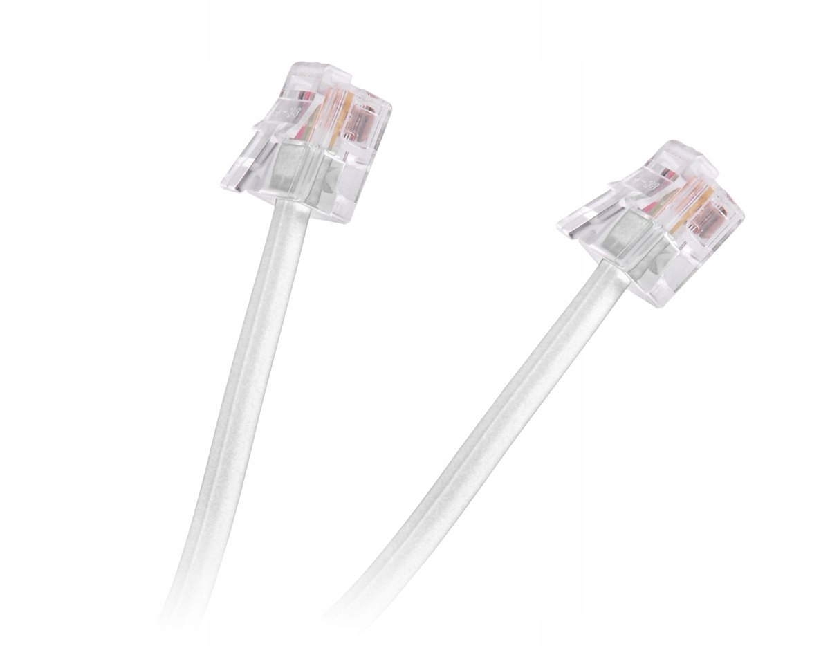 Kabel telefoniczny biały 2M wtyk-wtyk